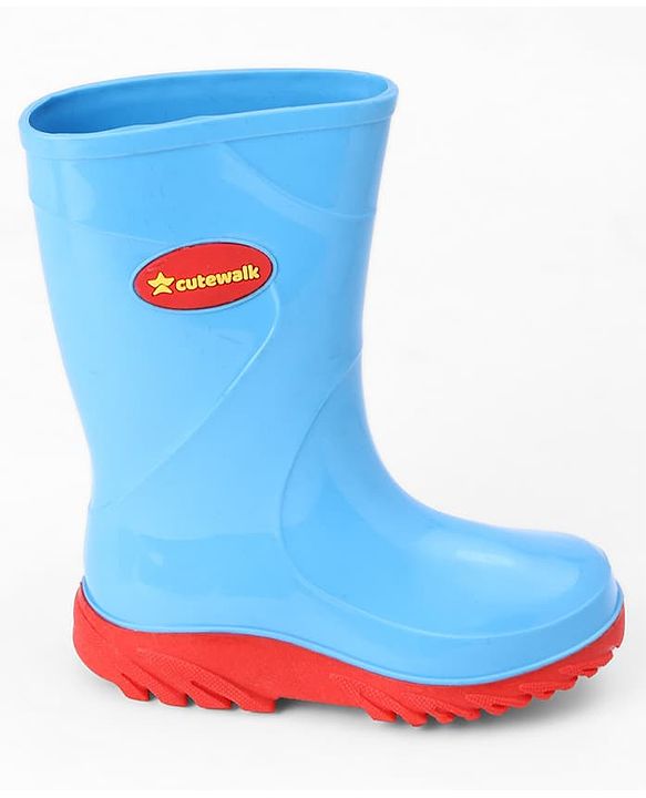 Cute Walk by Babyhug Comfortable slip on with Anti skid Rain Boot - Blue & Red