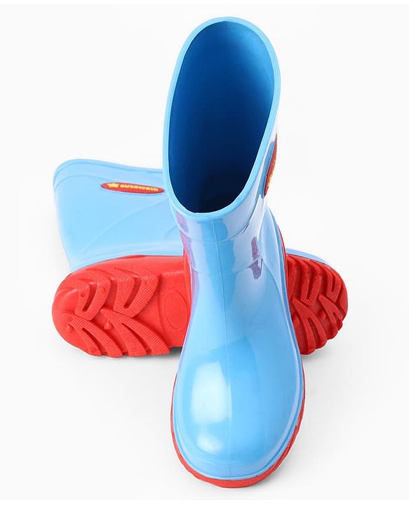 Cute Walk by Babyhug Comfortable slip on with Anti skid Rain Boot - Blue & Red