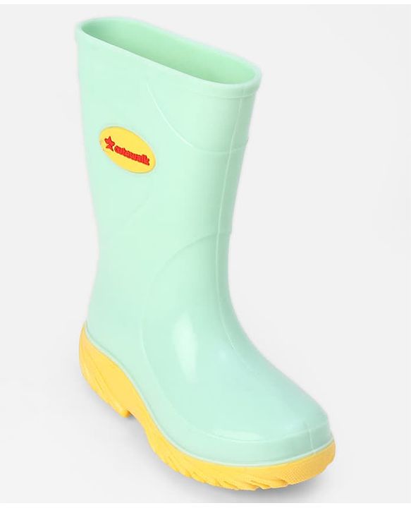 Cute Walk by Babyhug Comfortable slip on with Anti skid Rain Boot - Mint & Yellow