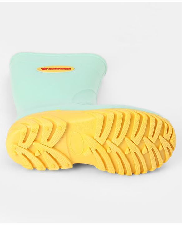 Cute Walk by Babyhug Comfortable slip on with Anti skid Rain Boot - Mint & Yellow