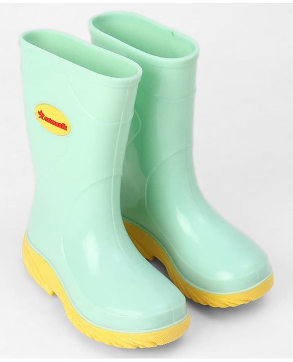 Cute Walk by Babyhug Comfortable slip on with Anti skid Rain Boot - Mint & Yellow