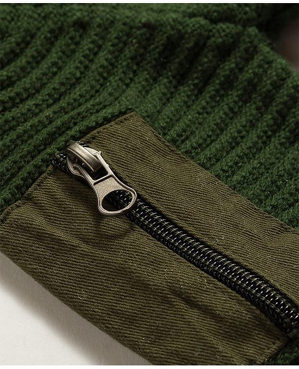 Babyhug Knit Full Sleeves Text Printed Pullover Sweater - Olive Green