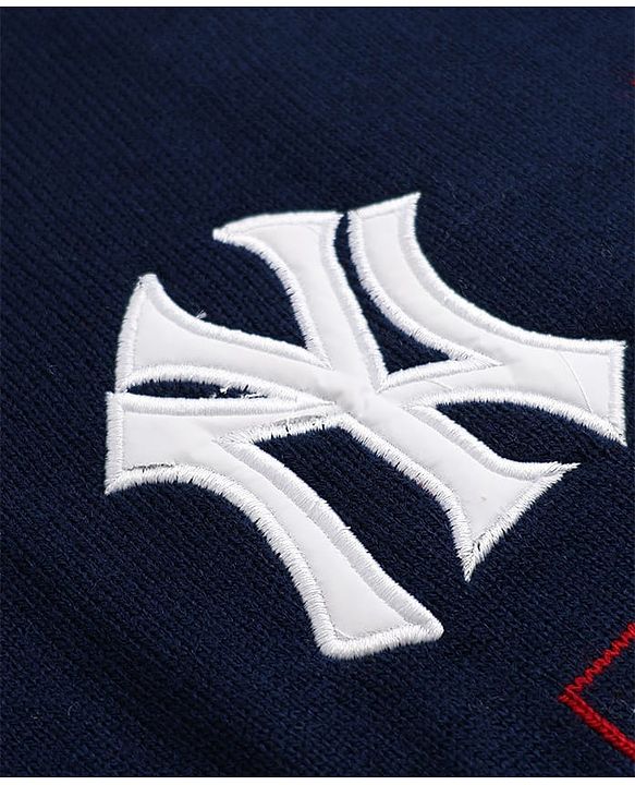 Pine Kids Knit Pullover with Full Sleeves and Flag Embroidery - Blue