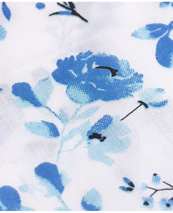 Babyhug 100% Cotton Cambric Woven Sleeveless Shoulder Tie Knot Slip With Floral Print Pack of 3 - Multicolor