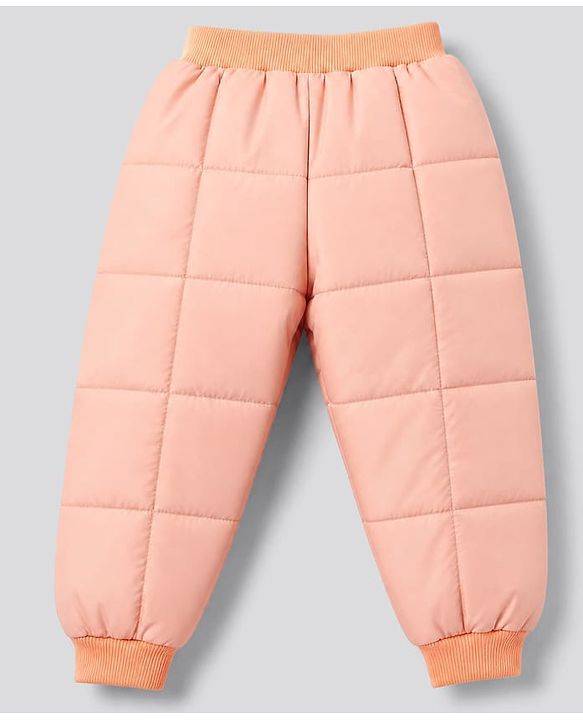 Babyhug Woven Full Sleeves Hooded Winter Wear Suit With Animal Print - Peach