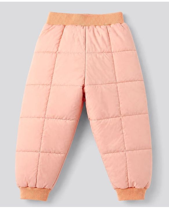 Babyhug Woven Full Sleeves Hooded Winter Wear Suit With Animal Print - Peach