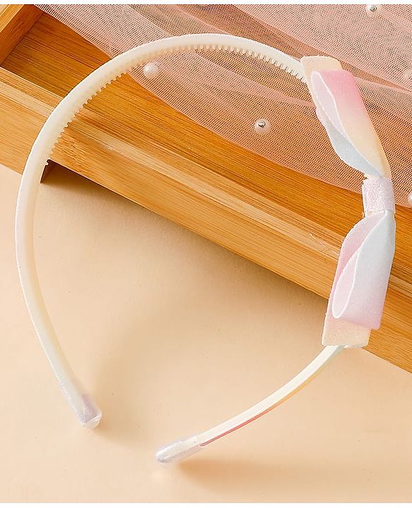 Babyhug Hair Band With Bow Applique - Pink