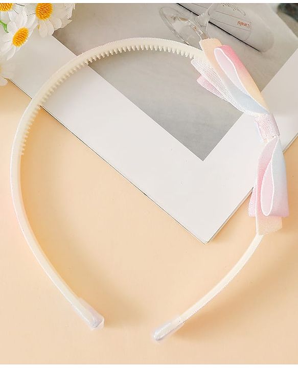 Babyhug Hair Band With Bow Applique - Pink