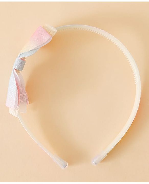 Babyhug Hair Band With Bow Applique - Pink