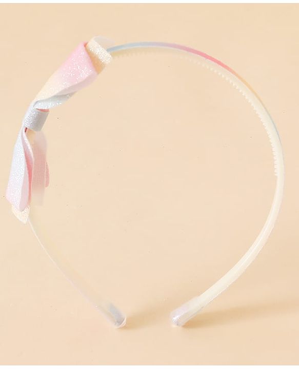 Babyhug Hair Band With Bow Applique - Pink