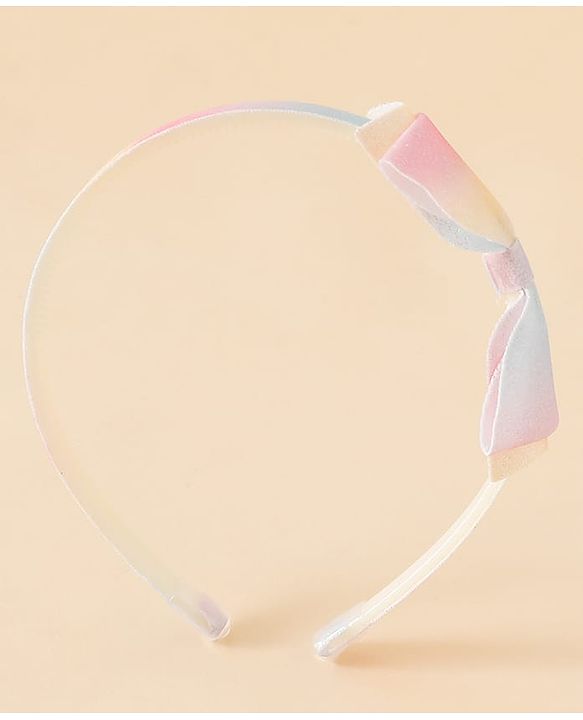 Babyhug Hair Band With Bow Applique - Pink