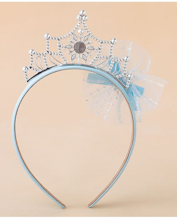 Babyhug Free Size Hair Bands With Embellished Bow Applique - Blue