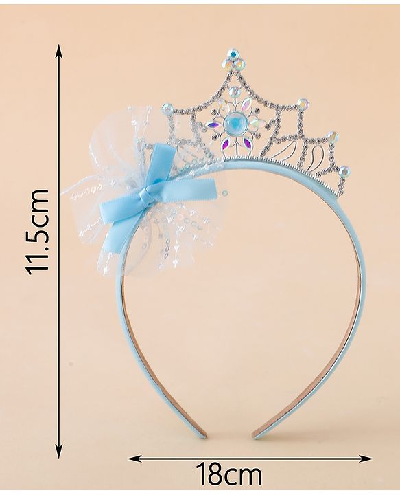 Babyhug Free Size Hair Bands With Embellished Bow Applique - Blue