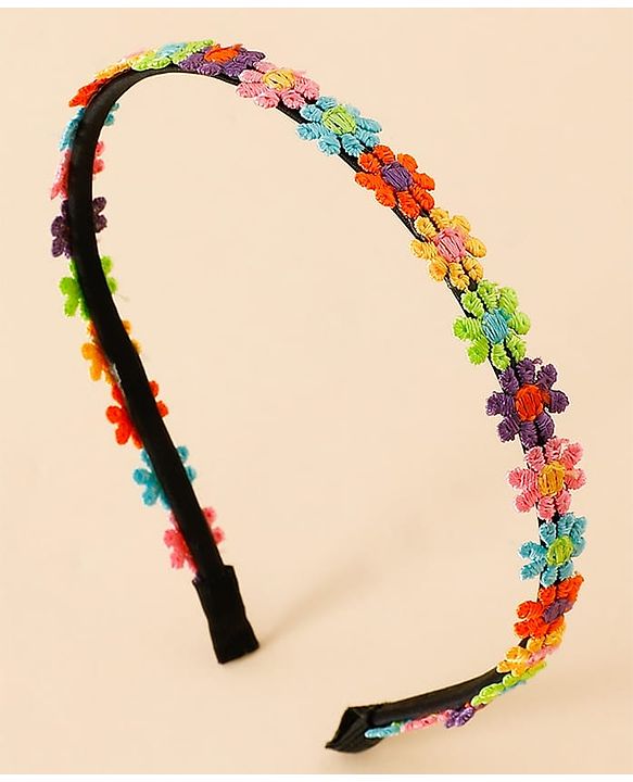 Babyhug Floral Applique Detailed Hair Band Pack of 2 - Red and Blue