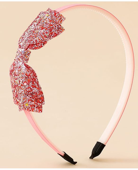 Babyhug Hair Band With Bow Applique - Gold