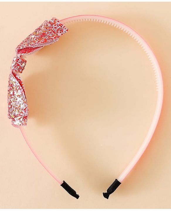 Babyhug Hair Band With Bow Applique - Gold
