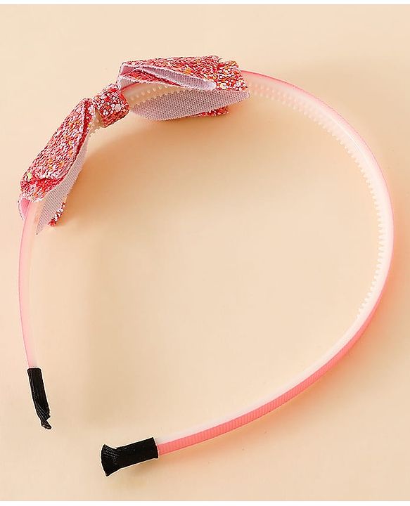 Babyhug Hair Band With Bow Applique - Gold