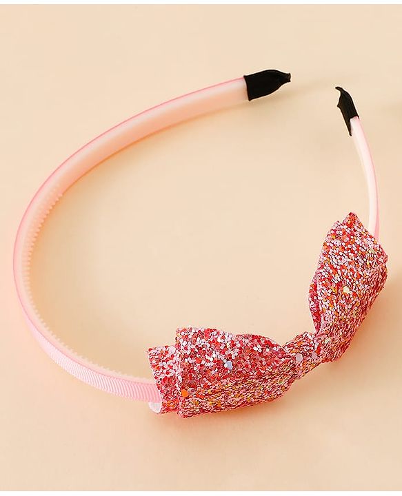 Babyhug Hair Band With Bow Applique - Gold