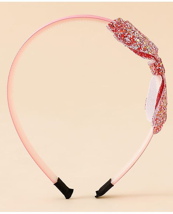 Babyhug Hair Band With Bow Applique - Gold