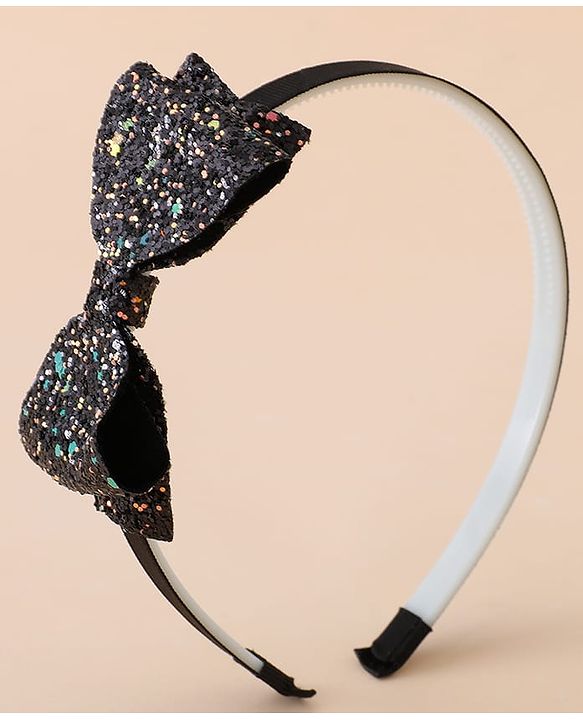 Babyhug Hair Band With Bow Applique - Gold