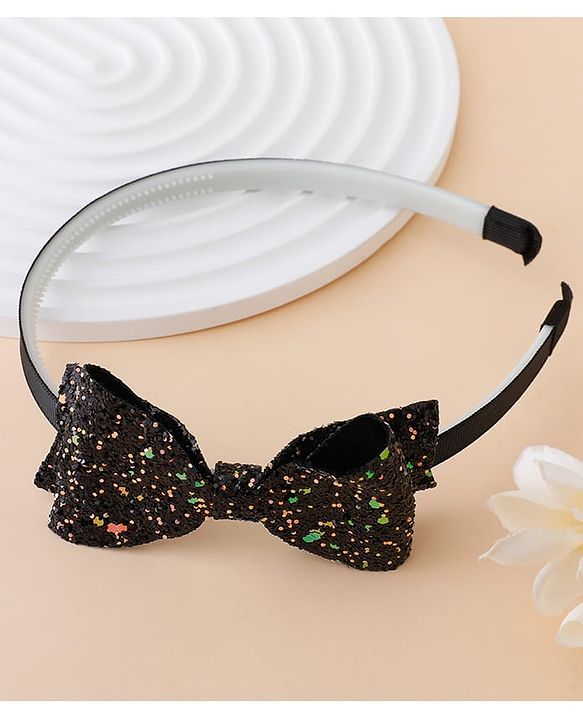 Babyhug Hair Band With Bow Applique - Gold
