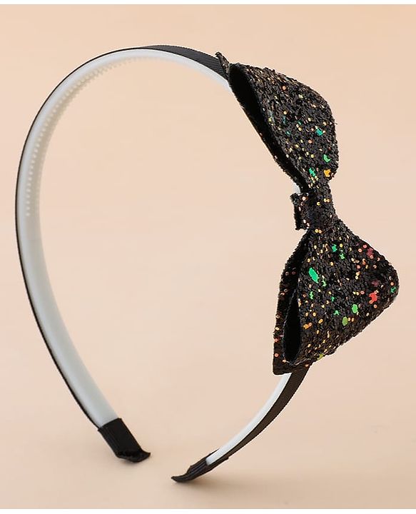 Babyhug Hair Band With Bow Applique - Gold