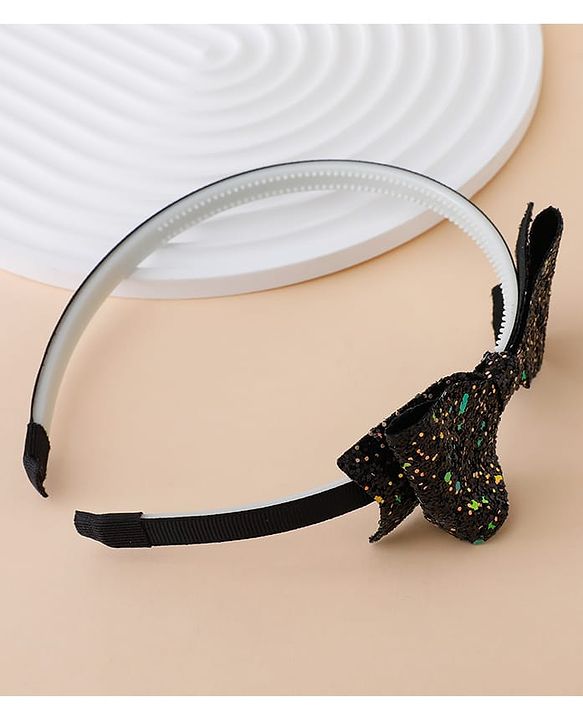 Babyhug Hair Band With Bow Applique - Gold