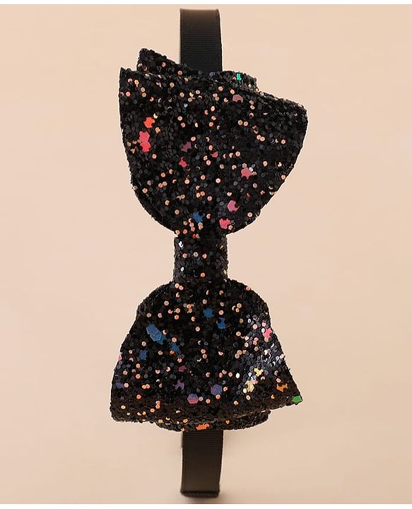 Babyhug Hair Band With Bow Applique - Gold