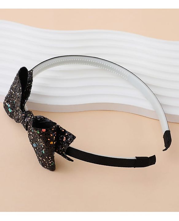 Babyhug Hair Band With Bow Applique - Gold