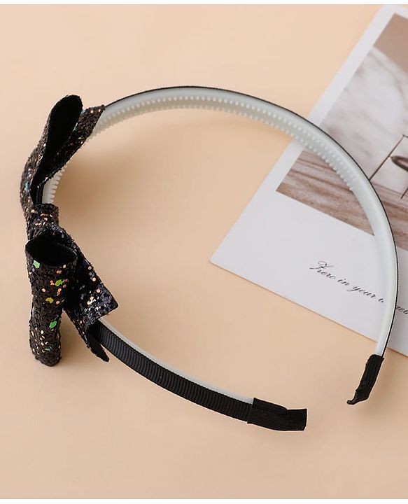 Babyhug Hair Band With Bow Applique - Gold