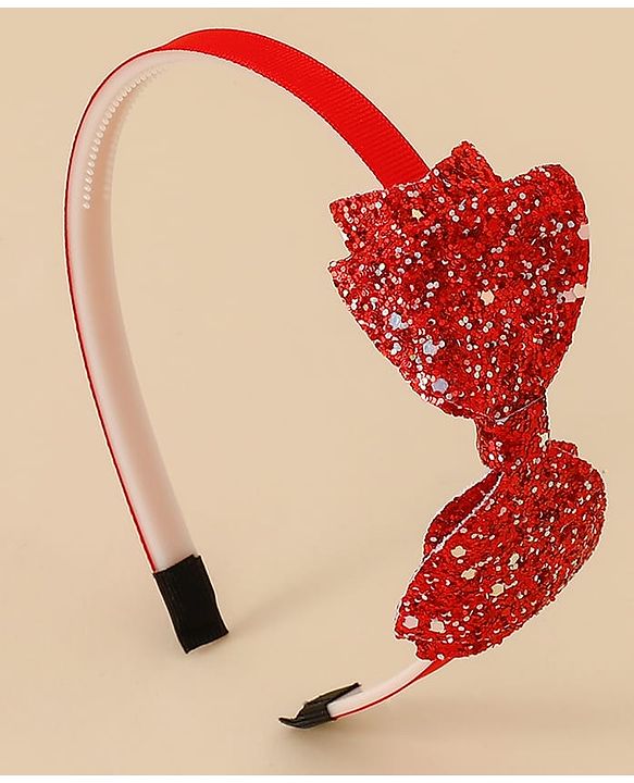 Babyhug Hair Band With Bow Applique - Gold