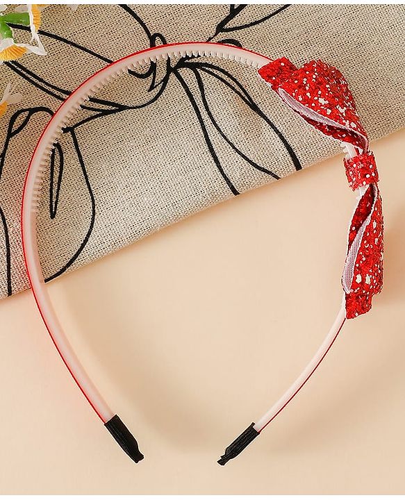 Babyhug Hair Band With Bow Applique - Gold