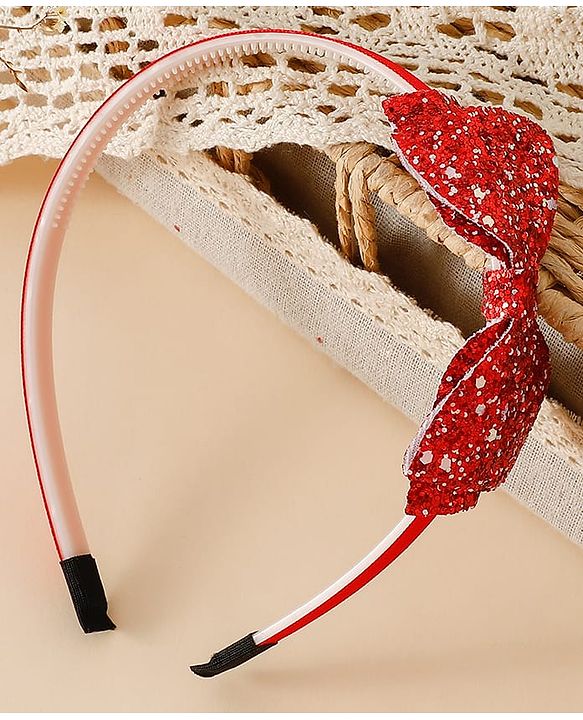 Babyhug Hair Band With Bow Applique - Gold