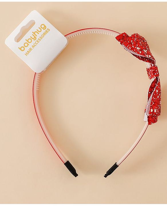 Babyhug Hair Band With Bow Applique - Gold