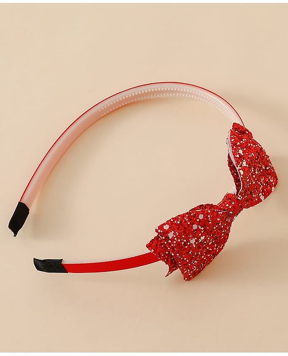 Babyhug Hair Band With Bow Applique - Gold