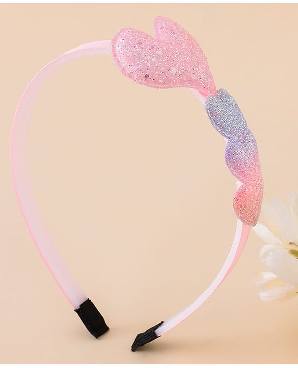 Babyhug Glitter Heart Hair Band -Free Size-Pink