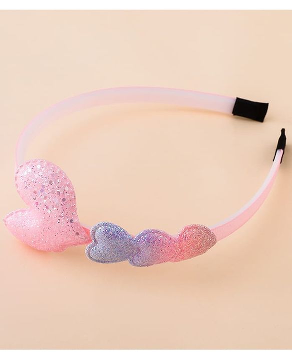 Babyhug Glitter Heart Hair Band -Free Size-Pink