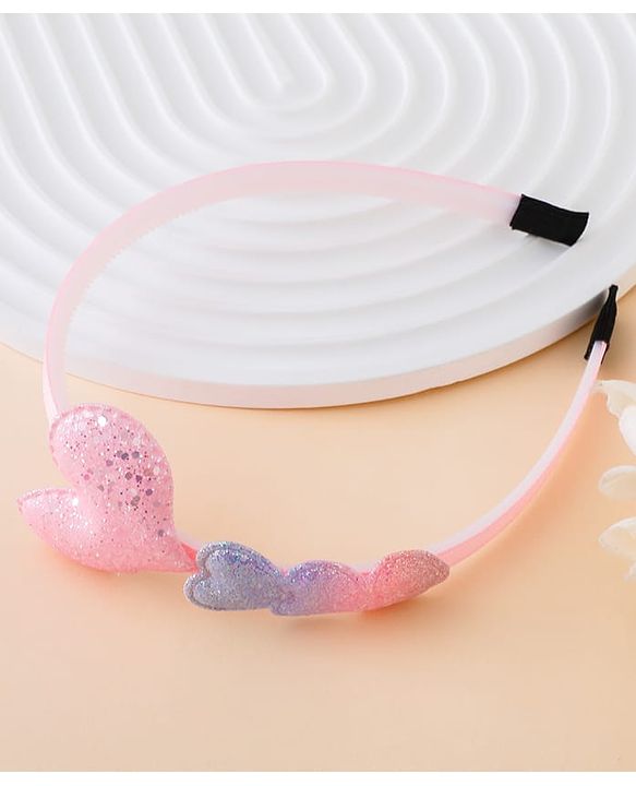 Babyhug Glitter Heart Hair Band -Free Size-Pink
