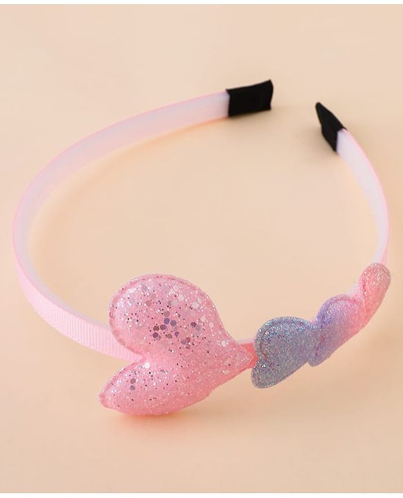 Babyhug Glitter Heart Hair Band -Free Size-Pink