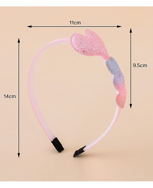 Babyhug Glitter Heart Hair Band -Free Size-Pink