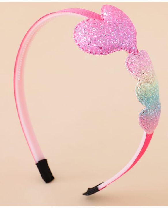 Babyhug Glitter Heart Hair Band -Free Size-Pink