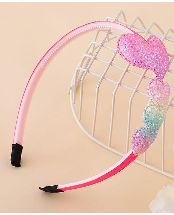 Babyhug Glitter Heart Hair Band -Free Size-Pink