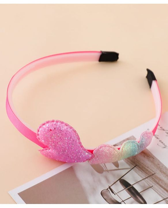 Babyhug Glitter Heart Hair Band -Free Size-Pink