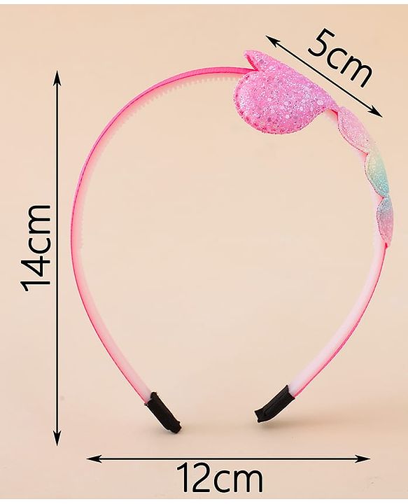 Babyhug Glitter Heart Hair Band -Free Size-Pink