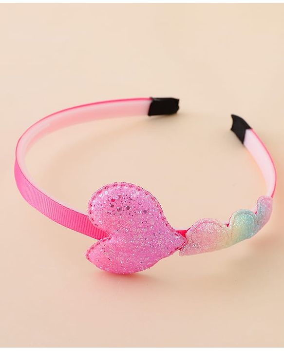 Babyhug Glitter Heart Hair Band -Free Size-Pink