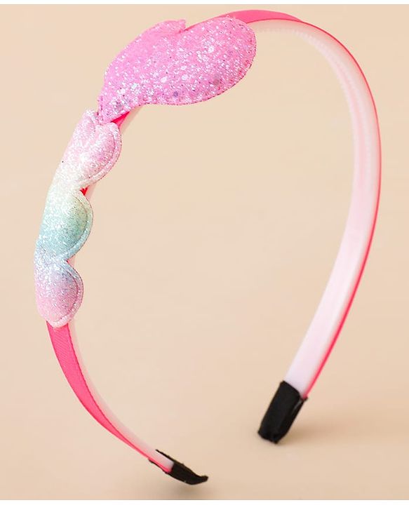 Babyhug Glitter Heart Hair Band -Free Size-Pink