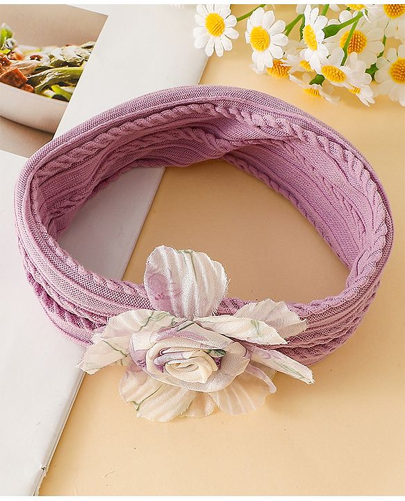 Babyhug Floral Applique Headband- Purple