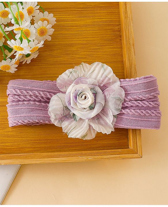 Babyhug Floral Applique Headband- Purple