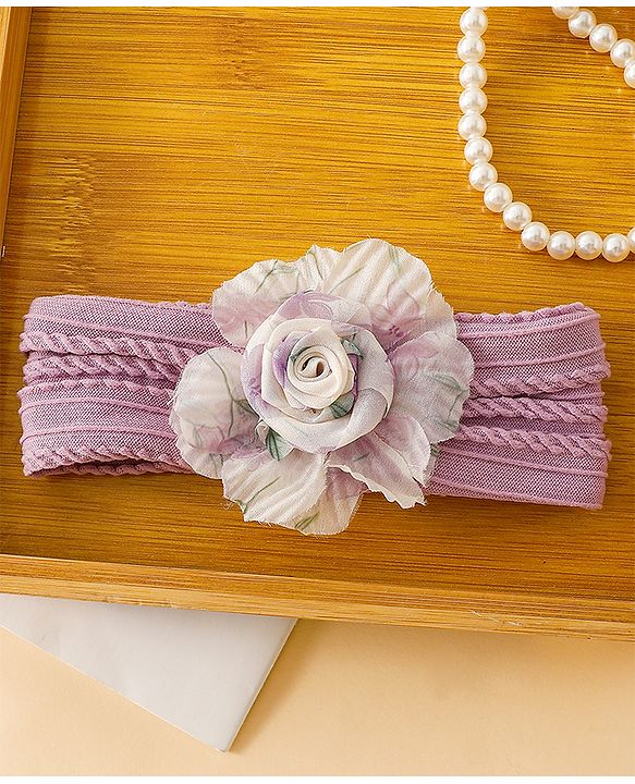 Babyhug Floral Applique Headband- Purple