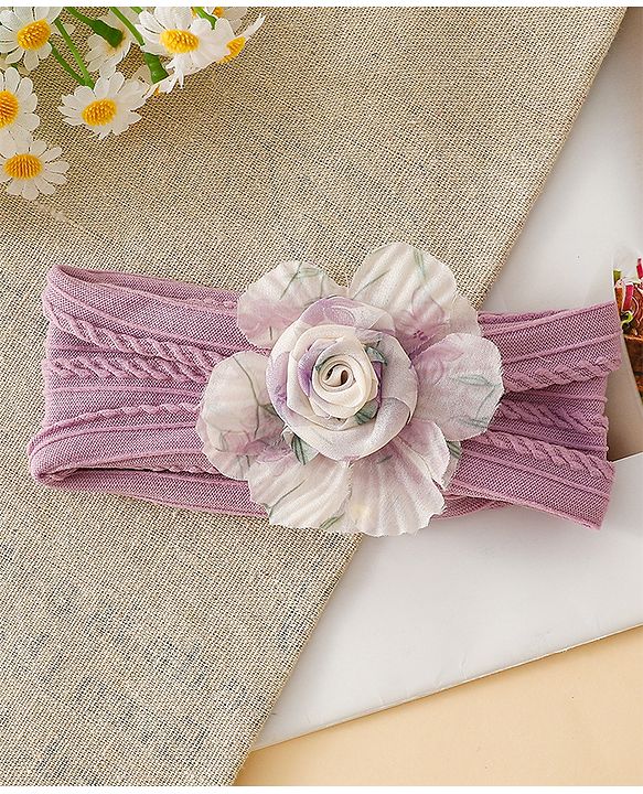 Babyhug Floral Applique Headband- Purple